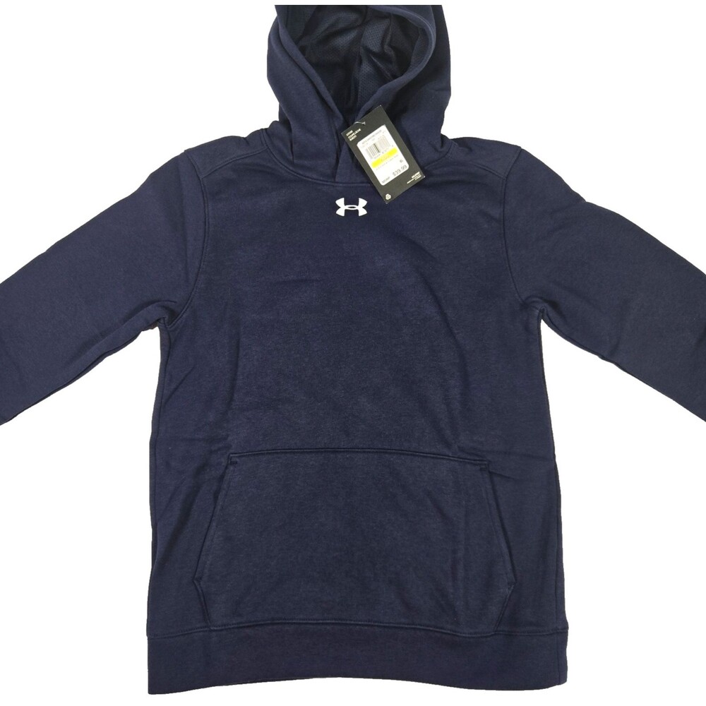 Under Armour Youth Boy's Sleeve Hustle Fleece Hoodie Blue Medium New